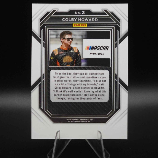 2023 Panini Prizm - Colby Howard #3 White Sparkle Prizm - NASCARD.shop