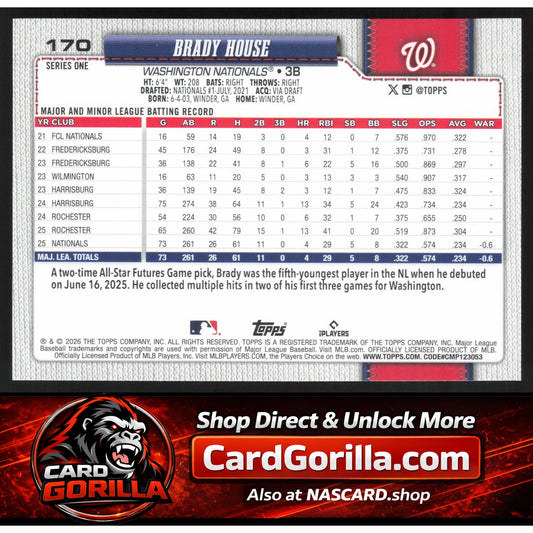 2026 Topps #170 Brady House