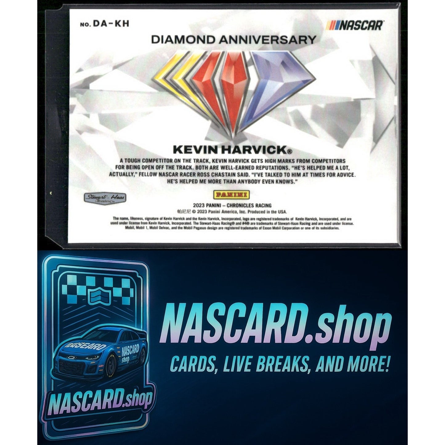 2023 Panini Chronicles #DA-KH Kevin Harvick Diamond Anniversary SSP CASE HIT