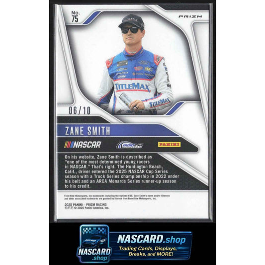 2025 Panini Prizm #75 Zane Smith FOTL Blue Shimmer #/10