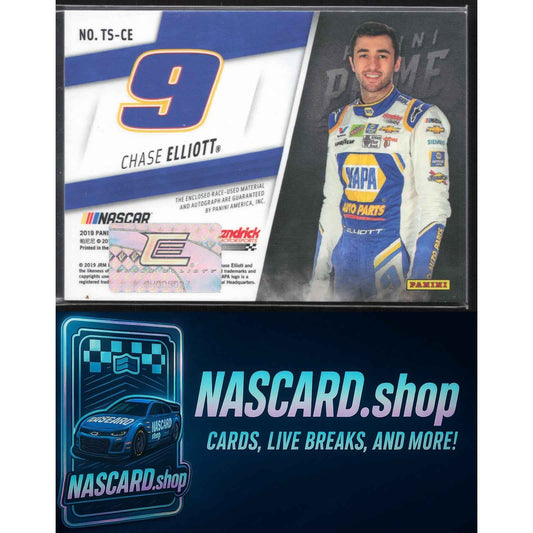2019 Panini Prime #TS-CE Chase Elliott Timeline Signatures Sponsor NAPA #/5
