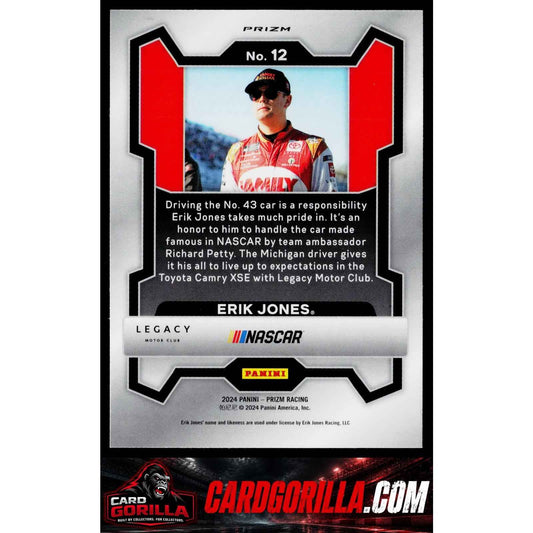 2024 Panini Prizm #12 Erik Jones White Sparkle