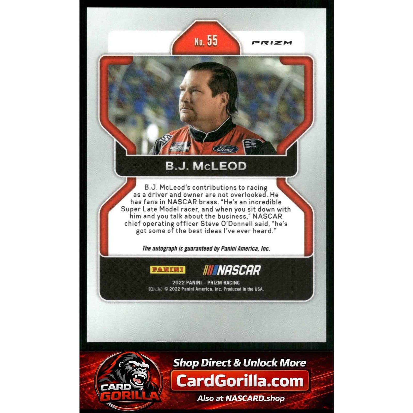 2022 Panini Prizm #55 B.J. McLeod Silver Prizm Signatures