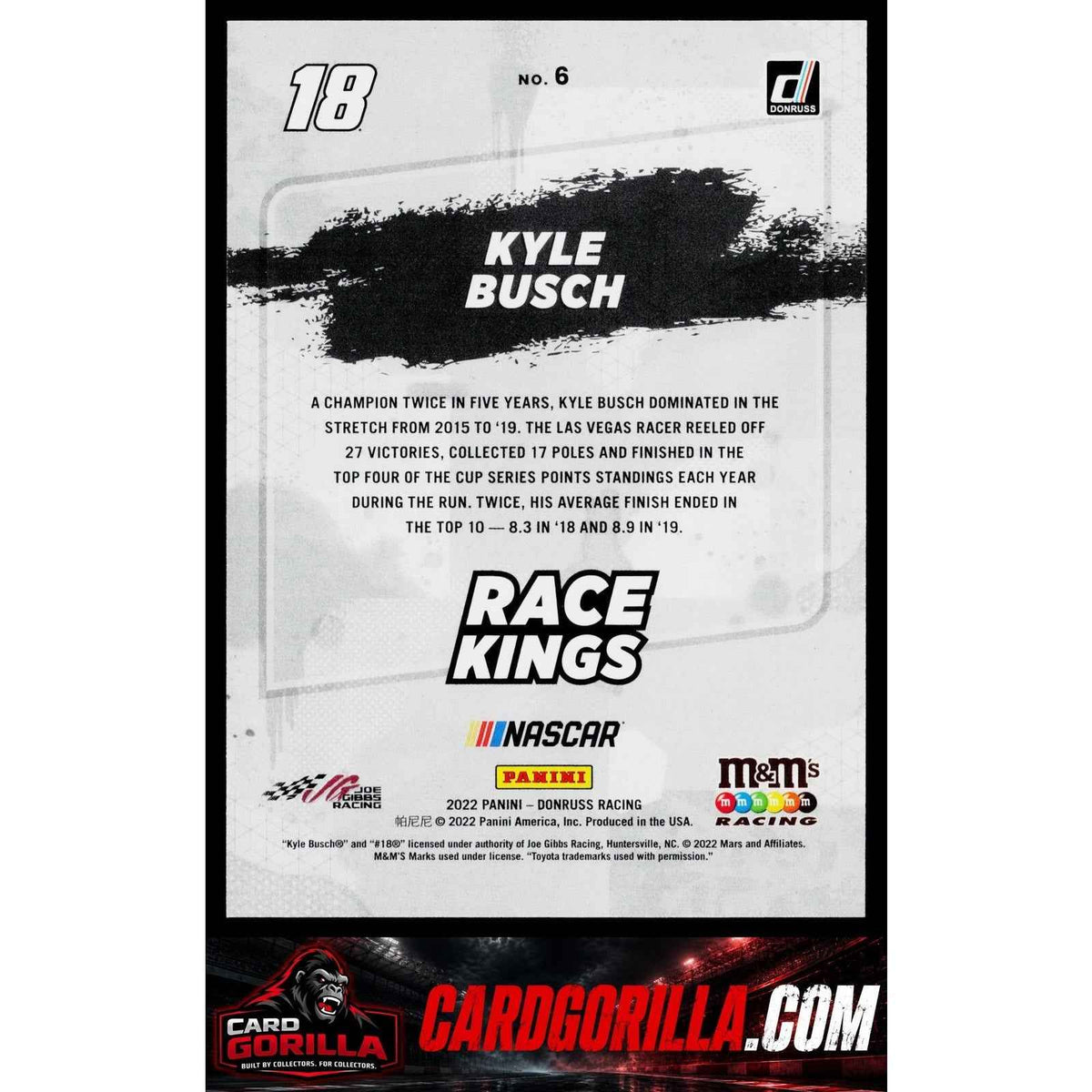 2022 Donruss #6 Kyle Busch Pink #/25