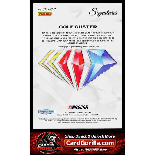 2023 Panini National Treasures Cole Custer NASCAR 75th Anniversary Signatures