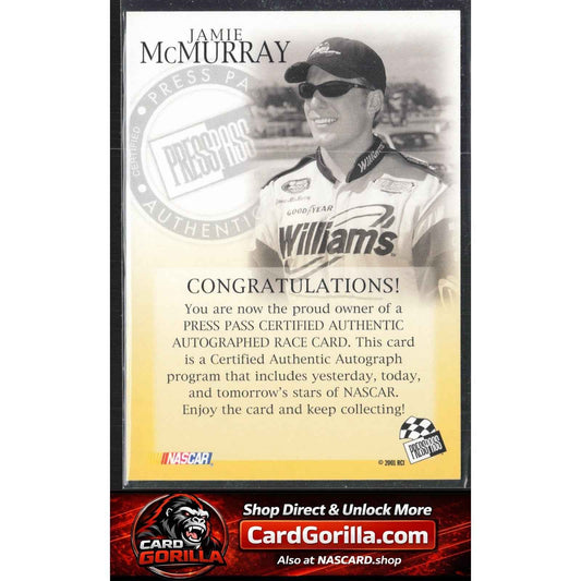2002 Press Pass #NNO Jamie McMurray Autographs