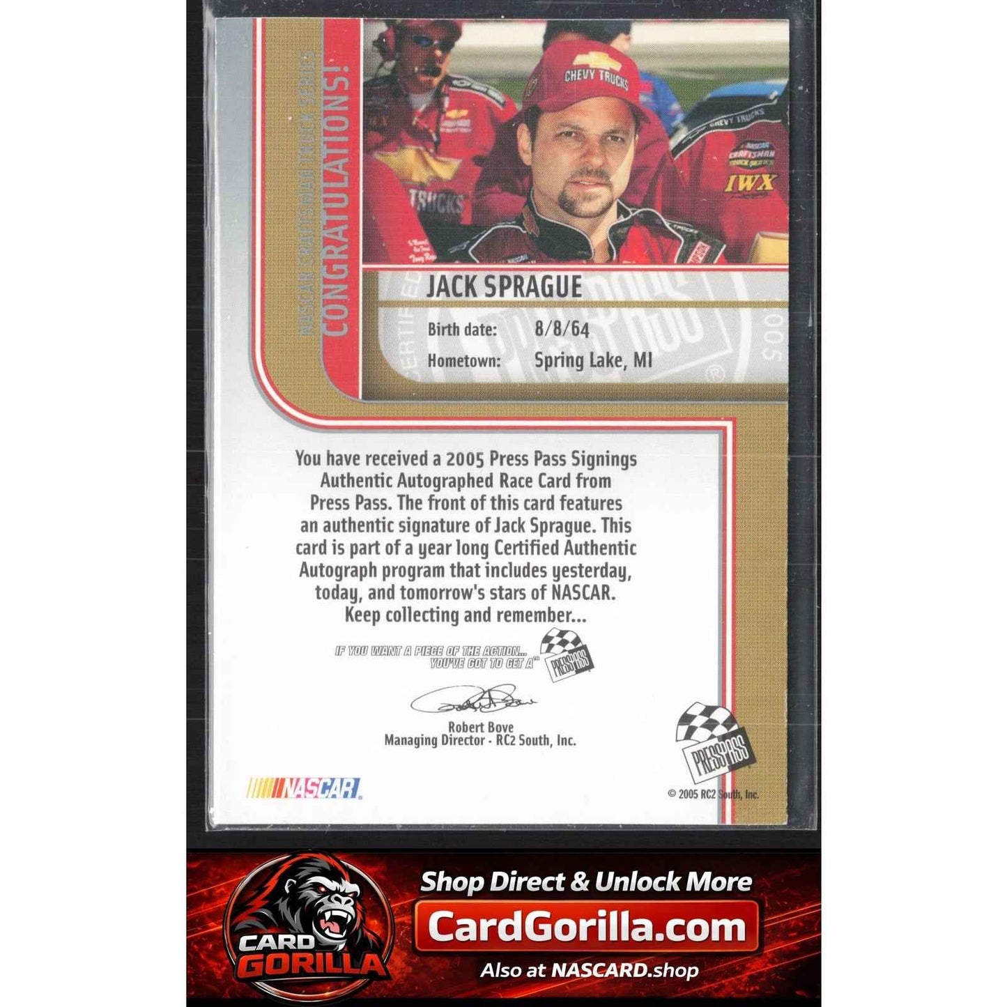 2005 Press Pass #NNO Jack Sprague Signings