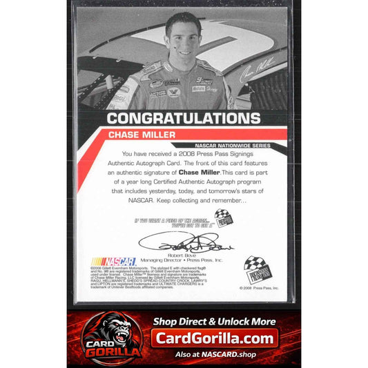 2008 Press Pass #NNO Chase Miller Signings Gold #/50