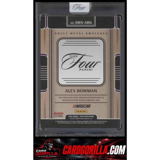 2025 Panini Turn Four #SWS-ABN Alex Bowman Sheet Metal Swatches Blue #/35