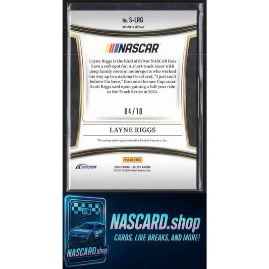 2024 Panini Select #S-LRG Layne Riggs Signatures Gold Prizms #/10 RC