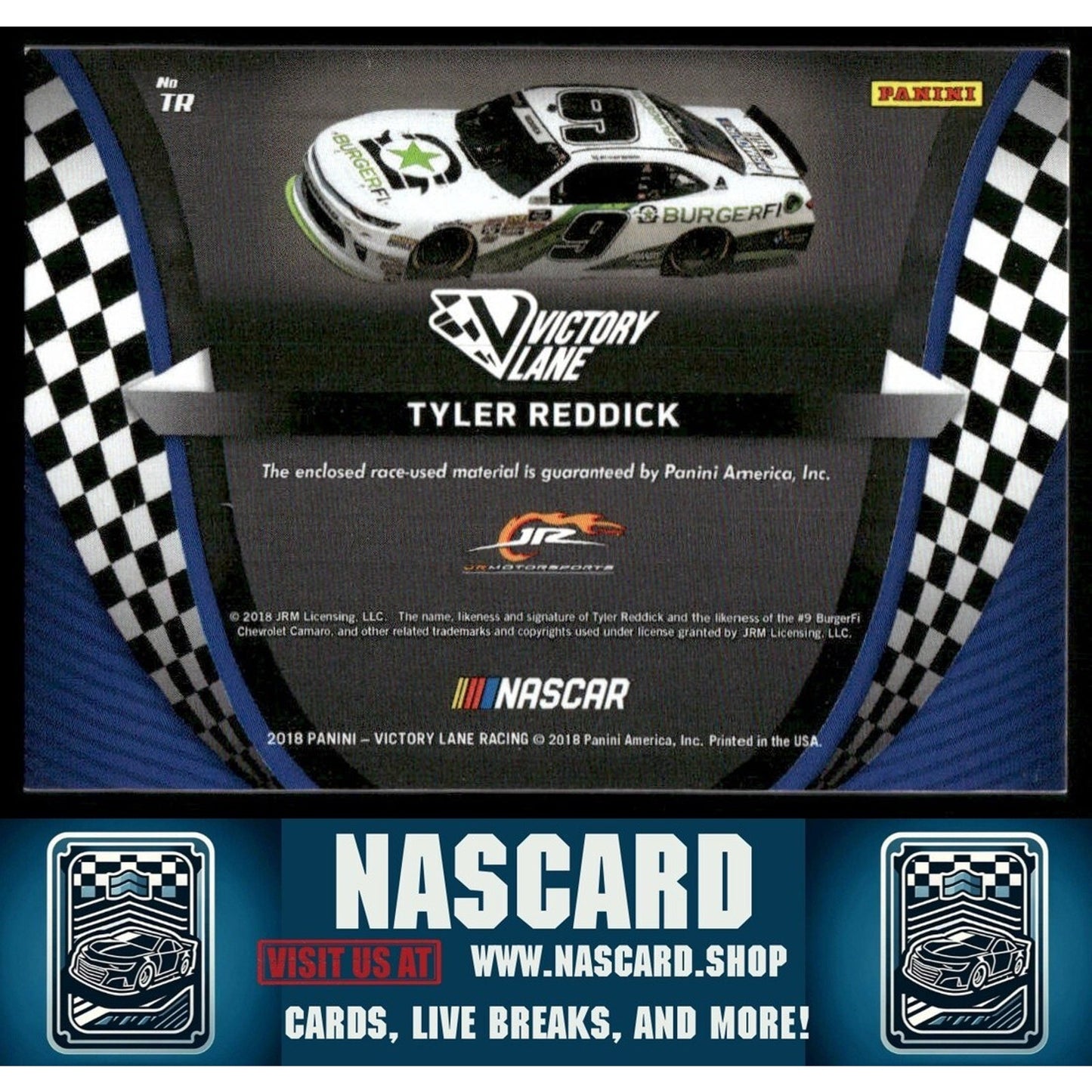 2018 Victory Lane Prime Jumbo Rookie Contender NASCAR Patch Tyler Reddick 1/1 - NASCARD.shop