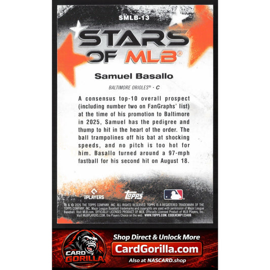 2026 Topps #SMLB-13 Samuel Basallo Stars of MLB