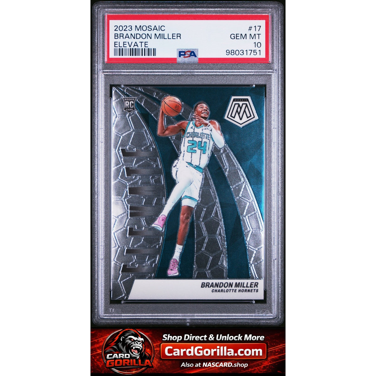 2023 Panini Mosaic Elevate #17 Brandon Miller RC PSA 10