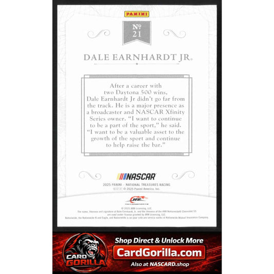 2025 National Treasures #21 Dale Earnhardt Jr 2016 Throwback Holo Silver /25