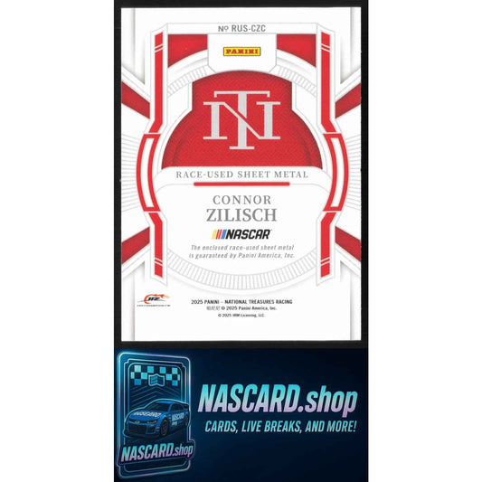 2025 National Treasures Connor Zilisch Race Used Sheet Metal #/99 2 Color