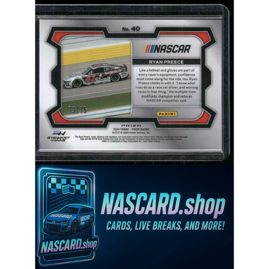 2024 Panini Prizm #40 Ryan Preece Checkered Flag #/75 - NASCARD.shop