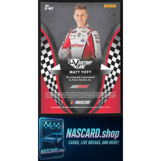 2018 Panini Victory Lane #S-MT Matt Tifft Signatures Gold #/99