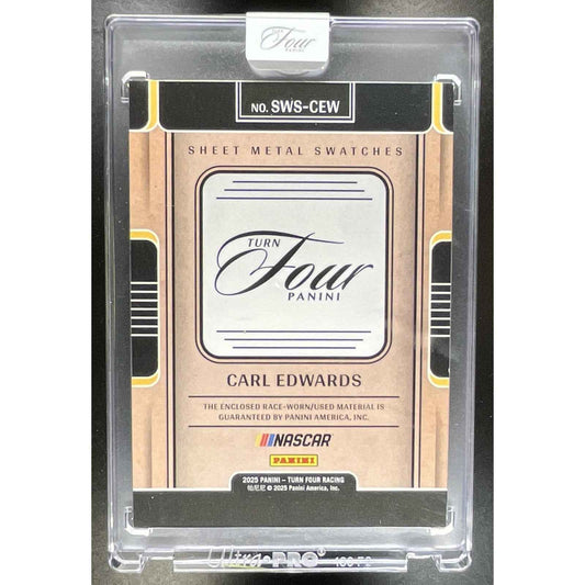 2025 Panini Turn Four NASCAR Carl Edwards #SWS-CEW Sheet Metal Swatches Red /25