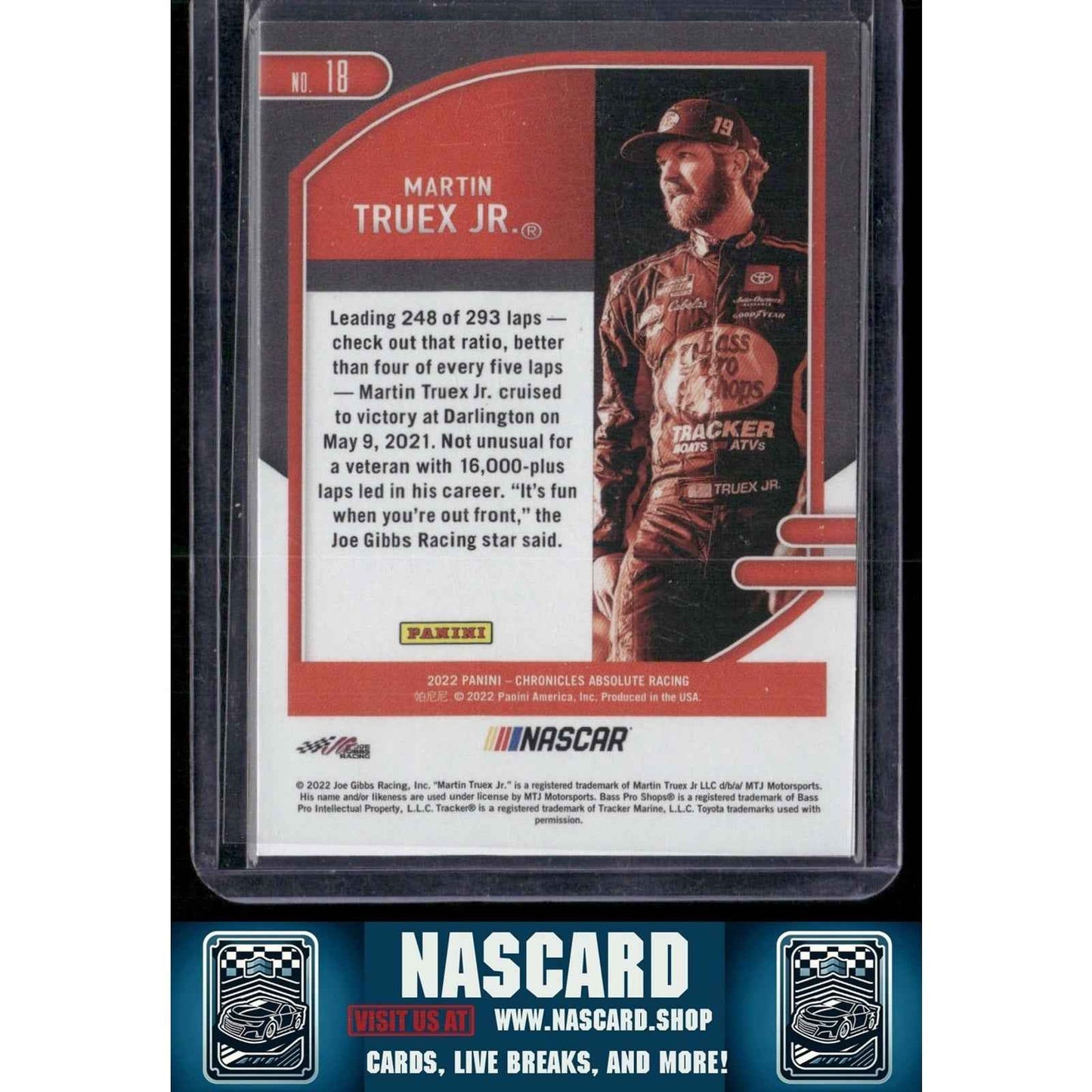 2022 Panini Chronicles #18 Martin Truex Jr. Absolute Gold #/10