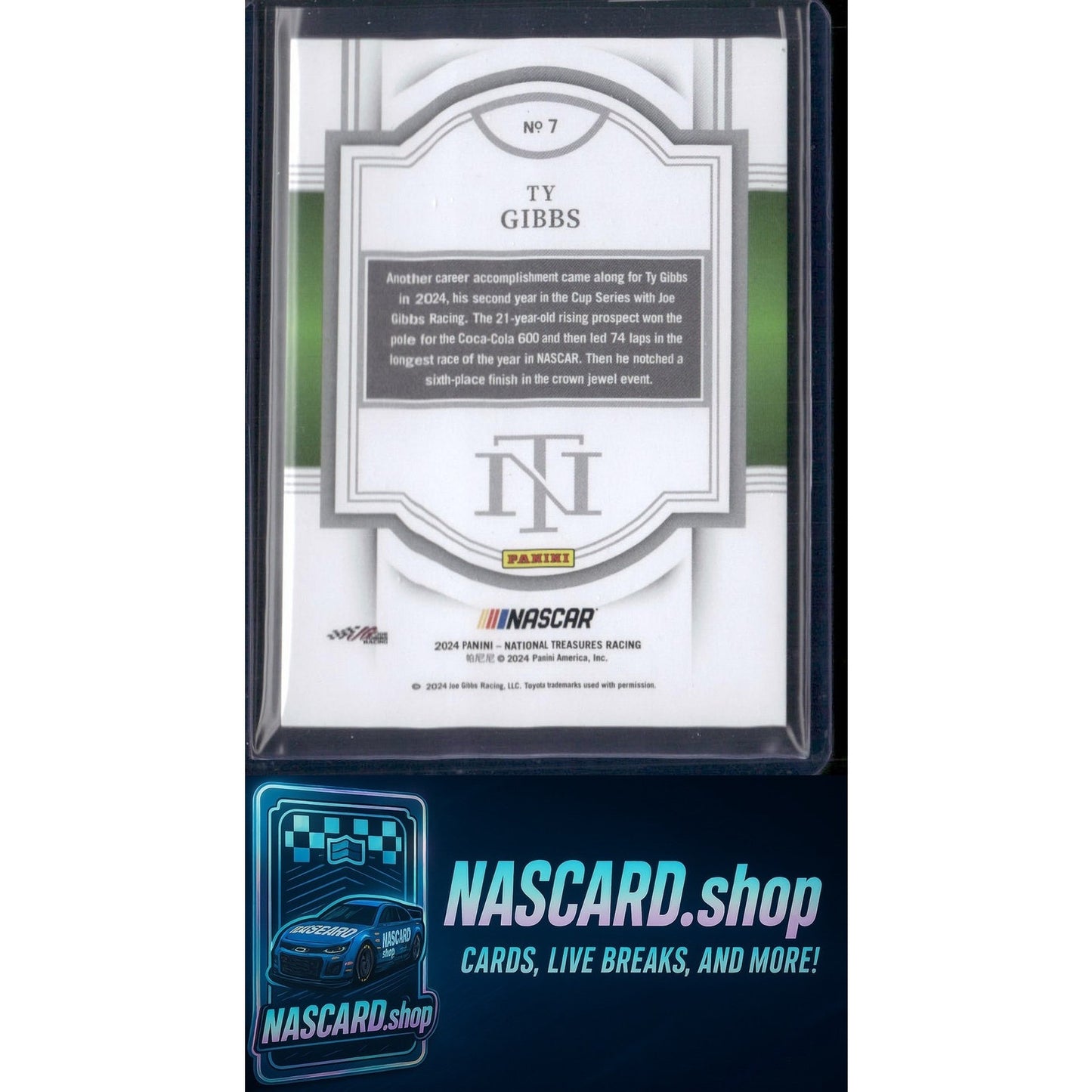 2024 Panini National Treasures #7 Ty Gibbs Holo Gold #/10