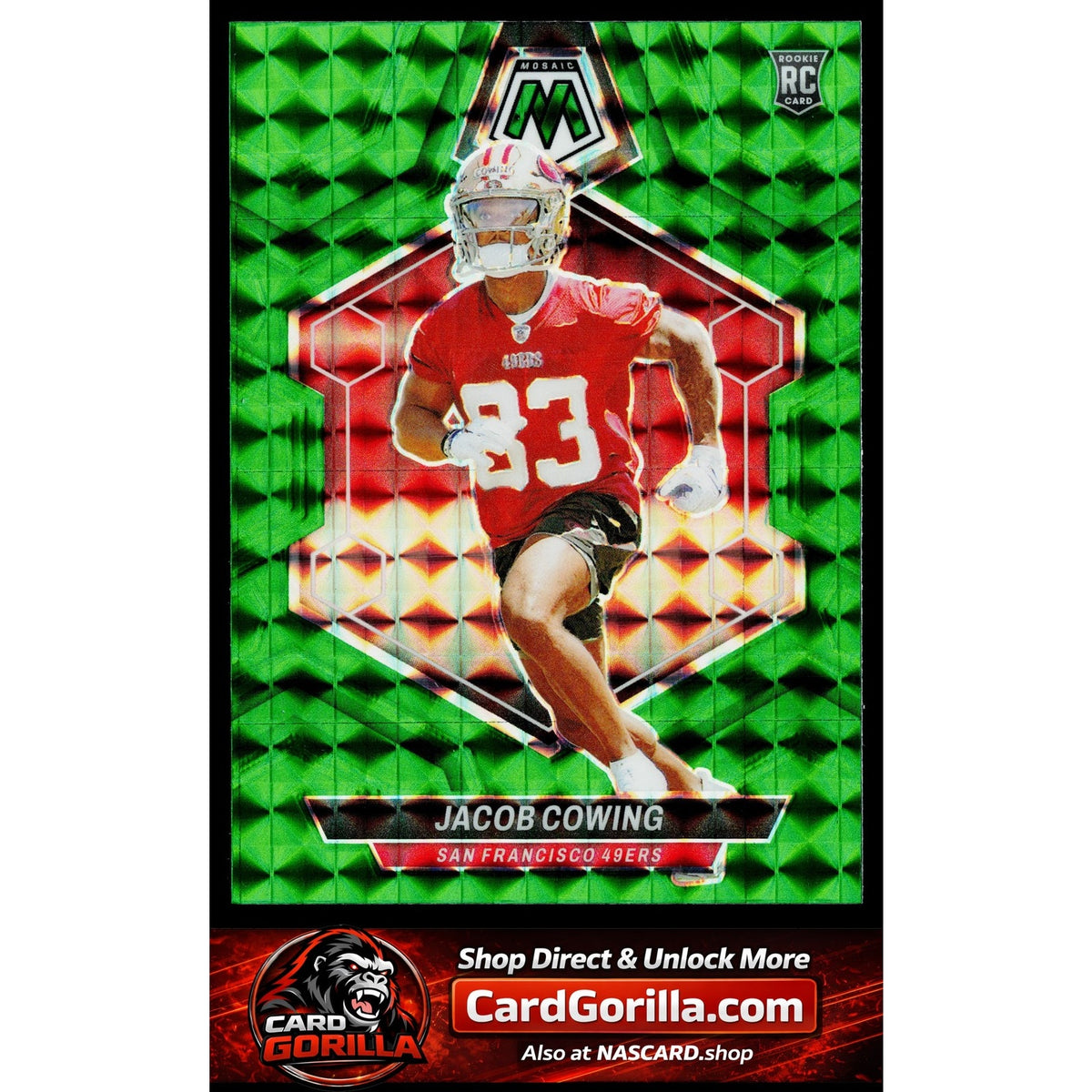 2024 Panini Mosaic #390 Jacob Cowing Mosaic Green