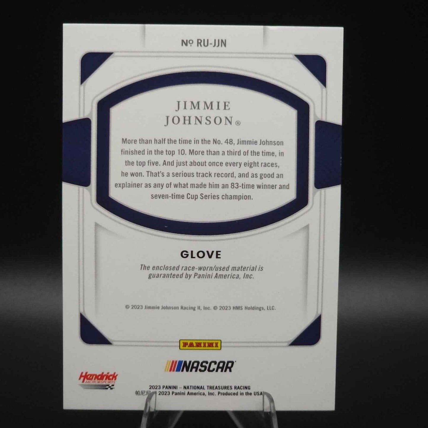 2023 Panini National Treasures Race Used Jimmie Johnson #RU-JJN Glove /25 (MEM) - NASCARD.shop
