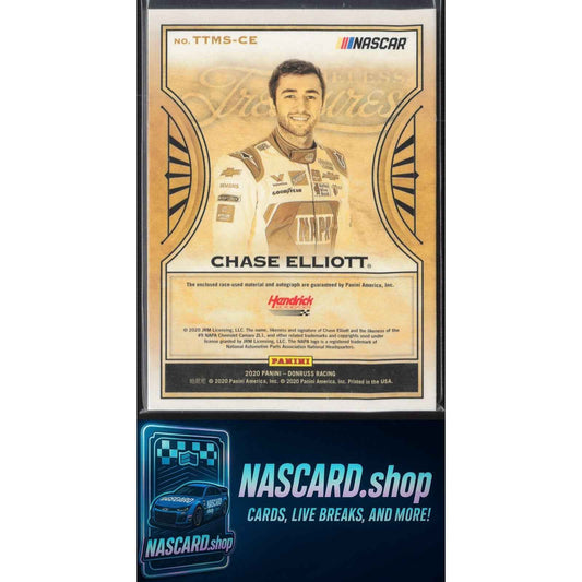 2020 Donruss Chase Elliott Timeless Treasures Material Signatures Holo Gold #9/9