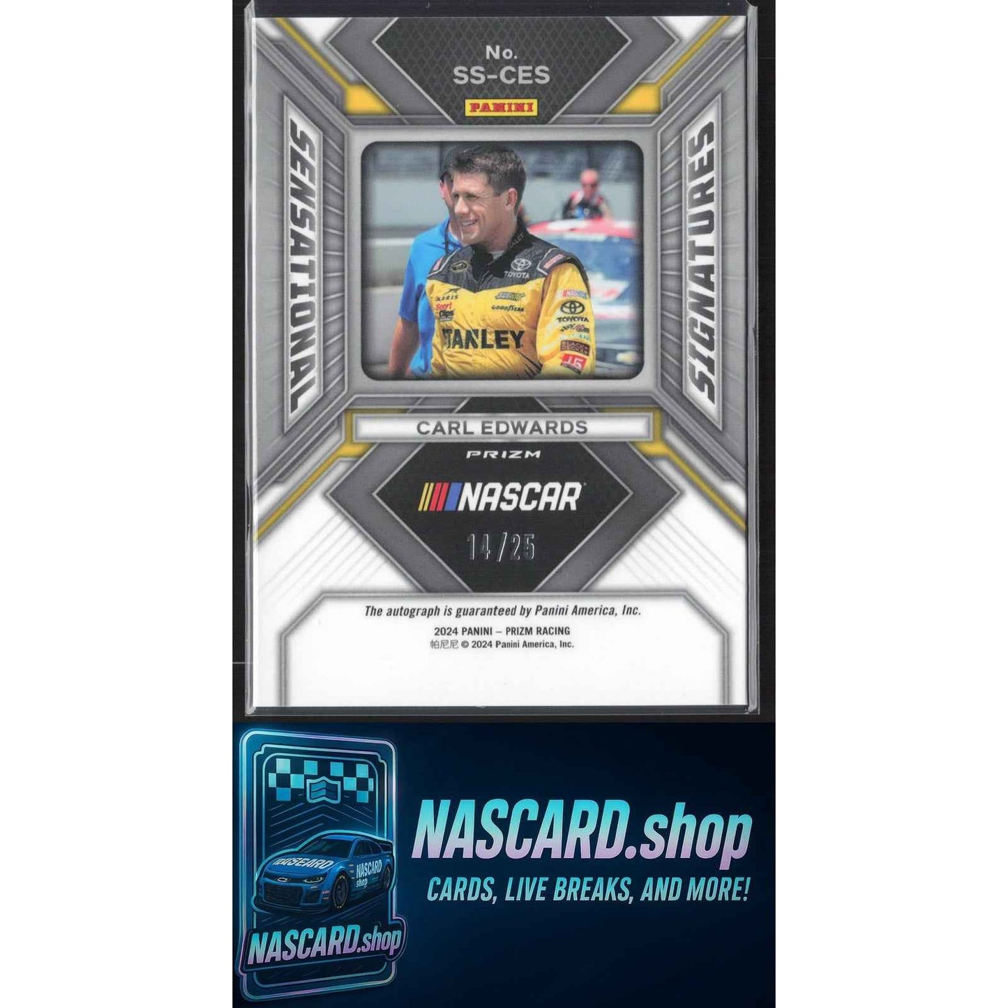 2024 Panini Prizm #SS-CES Carl Edwards Sensational Signatures Blue #/25