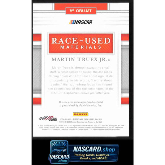 2020 Panini National Treasures Martin Truex Jr. Quad Race Used Gloves #/25