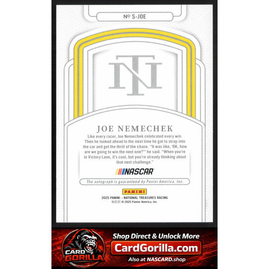 2025 Panini National Treasures #S-JOE Joe Nemechek Signatures #/99