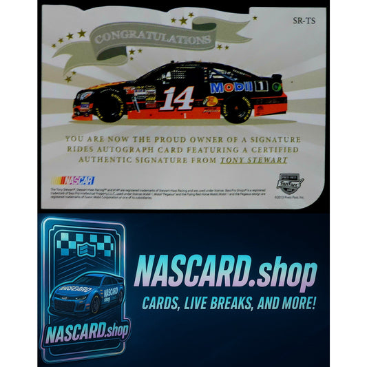 2013 Press Pass Fanfare #SR-TS Tony Stewart Signature Rides Autographs Red #1/1 - NASCARD.shop