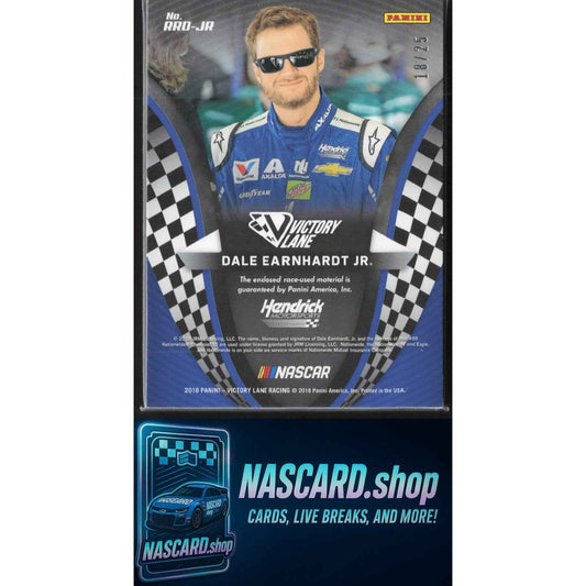 2018 Panini Victory Lane Dale Earnhardt Jr. Race Ready Dual Materials Black #/25