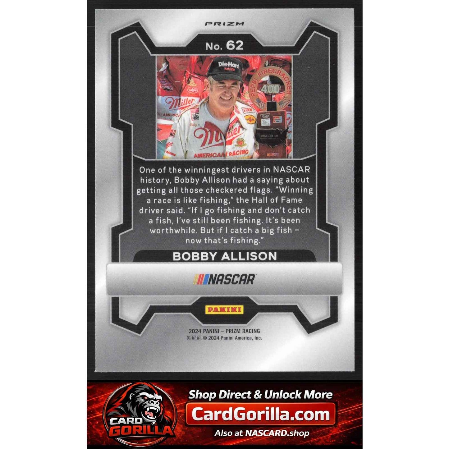 2024 Panini Prizm #62 Bobby Allison White Sparkle