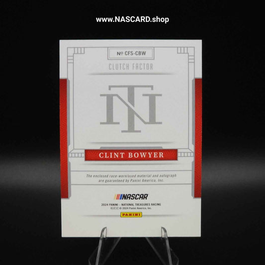 2024 National Treasures Clutch Factor Holo Gold Clint Bowyer 05/10 - NASCARD.shop