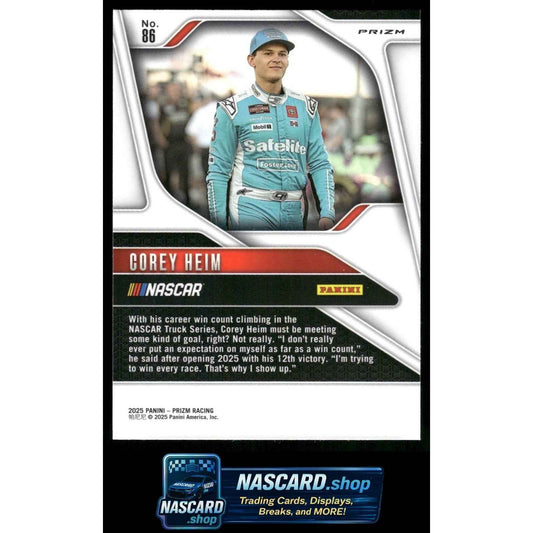 2025 Panini Prizm #86 Corey Heim White Sparkle