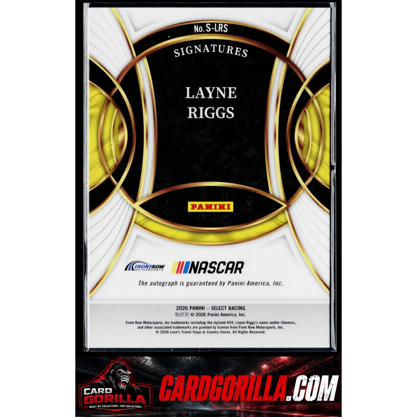 2026 Panini Select Racing #S-LRS Layne Riggs Signatures