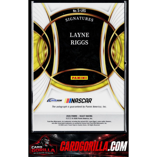 2026 Panini Select Racing #S-LRS Layne Riggs Signatures
