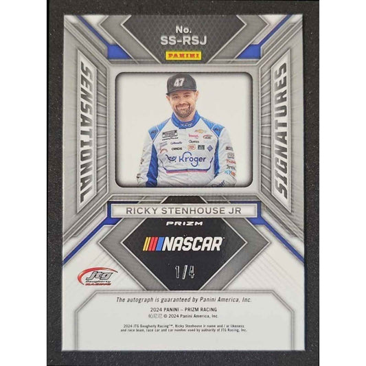 2024 Panini Prizm Ricky Stenhouse Jr Sensational Signatures Blue Shimmer FOTL /4