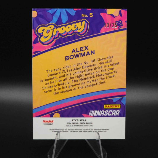 2024 Panini Prizm Racing Groovy Mojo Prizm #5 Alex Bowman /25 - NASCARD.shop