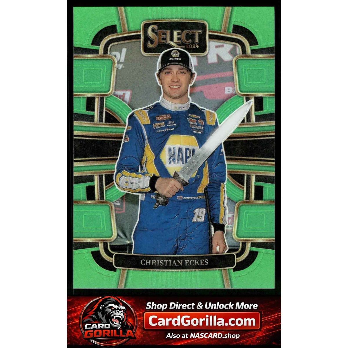 2024 Panini Select #45 Christian Eckes Neon Green Prizms #/75
