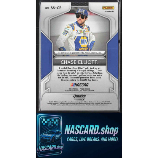 2019 Panini Prizm #SS-CE Chase Elliott Signing Sessions Camo Prizm
