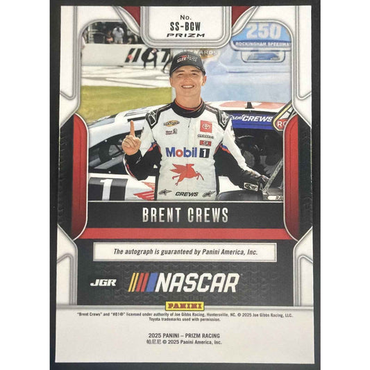 2025 Panini Prizm NASCAR Brent Crews #55 Sensational Signatures Auto
