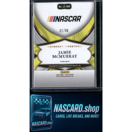 2025 Select Racing Jamie McMurray Legendary Signatures Blue Prizms #/99 - NASCARD.shop