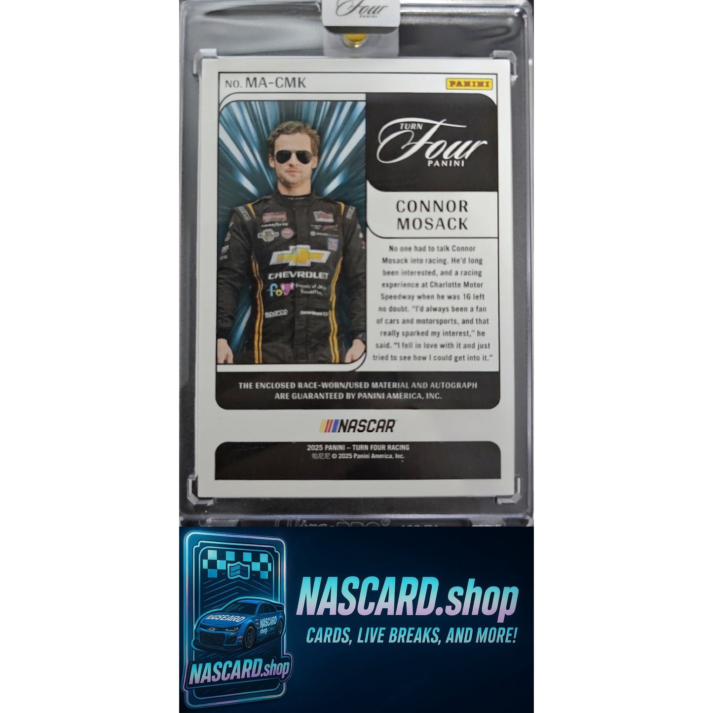 2025 Panini Turn Four #MA-CMK Connor Mosack Memorabilia Autographs Blue #/49