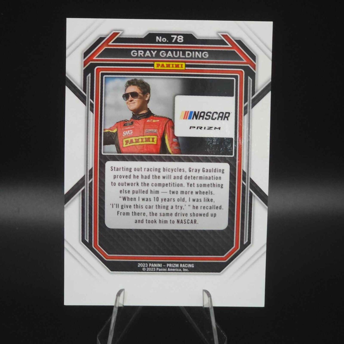 2023 Panini Prizm -White Sparkle Prizm #78 Gray Gaulding - NASCARD.shop