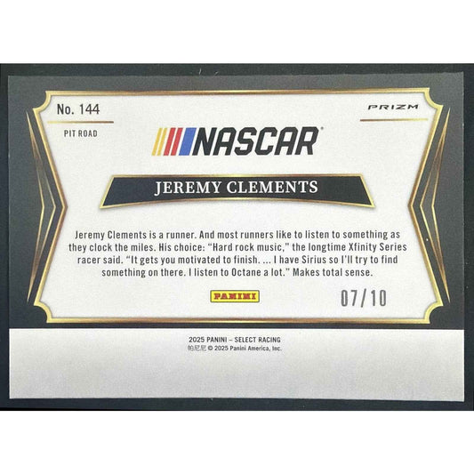 2025 Panini Select Jeremy Clements #144 Pit Road Gold Prizm 7/10