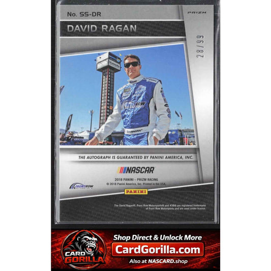 2018 Panini Prizm #SS-DR David Ragan Scripted Signatures Green Prizm #/99