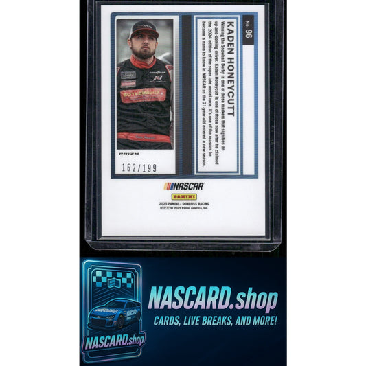 2025 Donruss #96 Kaden Honeycutt Rated Rookie Optic Red Velocity #/199