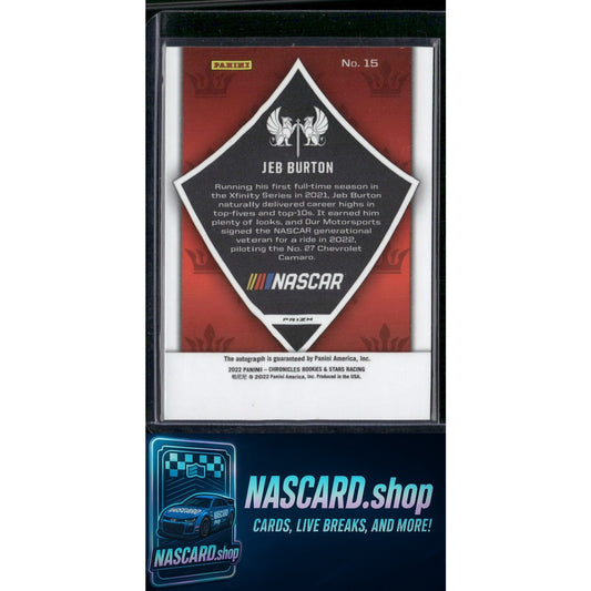 2022 Panini Chronicles #15 Jeb Burton Crusade Autographs - NASCARD.shop
