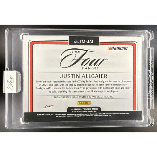2025 Panini Turn Four NASCAR Justin Allgaier Timeless Moments Holo Silver /75